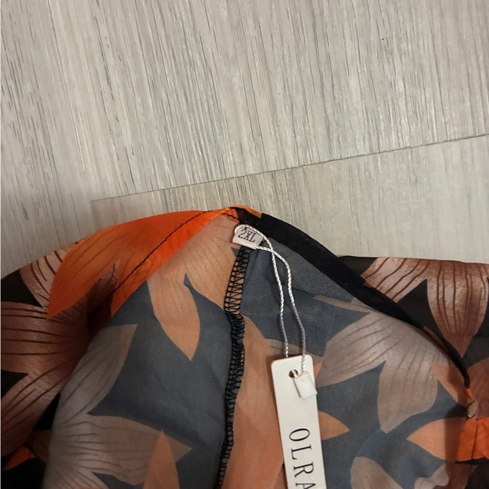 Women's Floral Jacket - Orange and Black